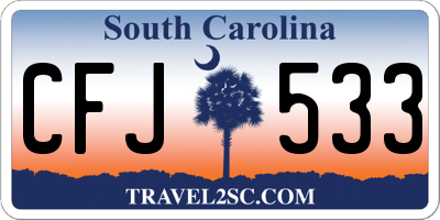 SC license plate CFJ533