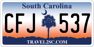 SC license plate CFJ537