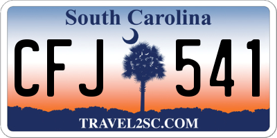 SC license plate CFJ541