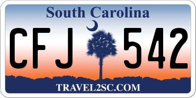 SC license plate CFJ542