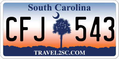 SC license plate CFJ543