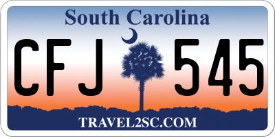 SC license plate CFJ545