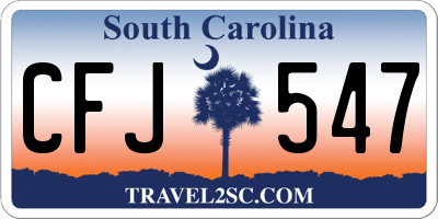SC license plate CFJ547
