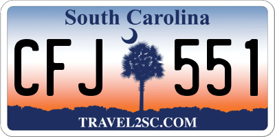 SC license plate CFJ551