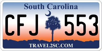 SC license plate CFJ553