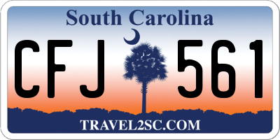 SC license plate CFJ561