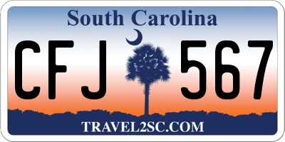 SC license plate CFJ567