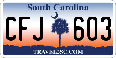 SC license plate CFJ603