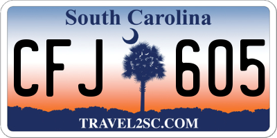 SC license plate CFJ605