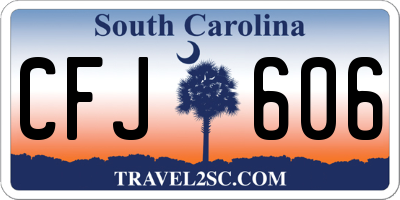 SC license plate CFJ606