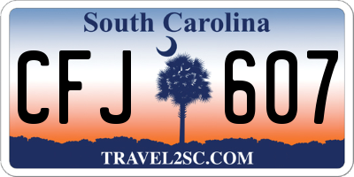 SC license plate CFJ607
