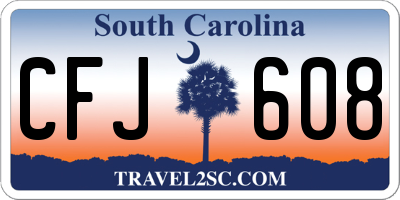 SC license plate CFJ608