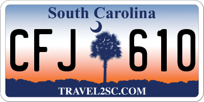 SC license plate CFJ610