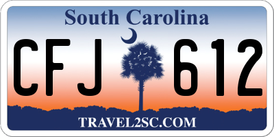 SC license plate CFJ612