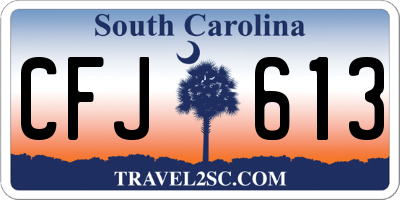 SC license plate CFJ613