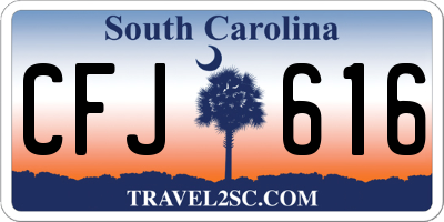 SC license plate CFJ616