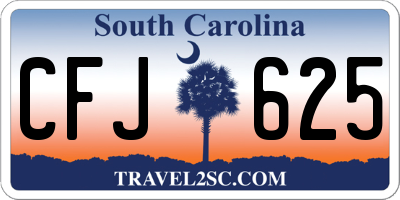 SC license plate CFJ625
