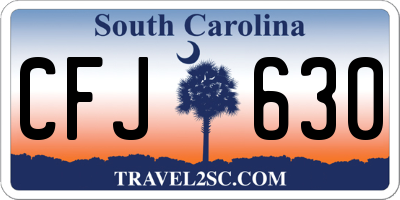 SC license plate CFJ630