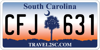SC license plate CFJ631