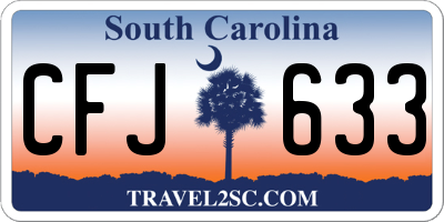 SC license plate CFJ633