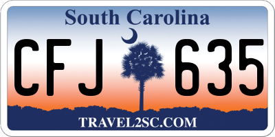 SC license plate CFJ635