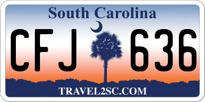 SC license plate CFJ636