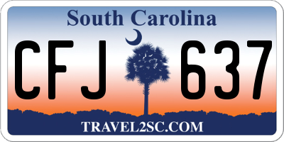 SC license plate CFJ637