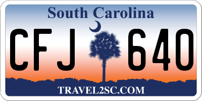 SC license plate CFJ640