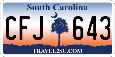 SC license plate CFJ643