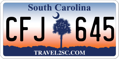 SC license plate CFJ645