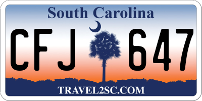 SC license plate CFJ647