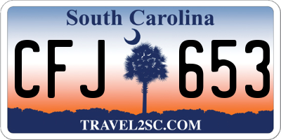 SC license plate CFJ653