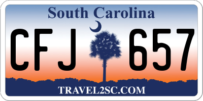 SC license plate CFJ657
