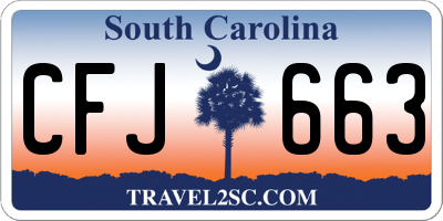 SC license plate CFJ663
