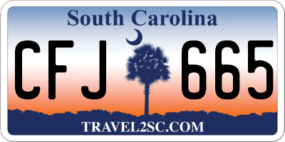 SC license plate CFJ665