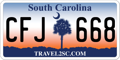 SC license plate CFJ668