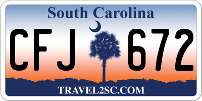 SC license plate CFJ672