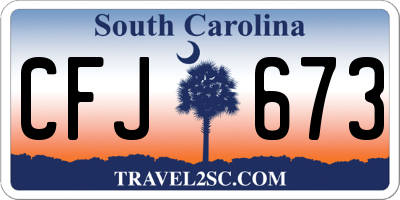 SC license plate CFJ673