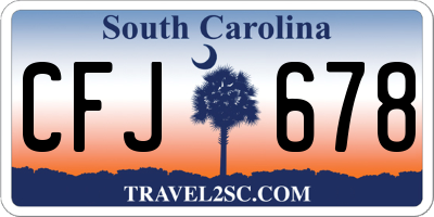 SC license plate CFJ678