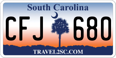 SC license plate CFJ680