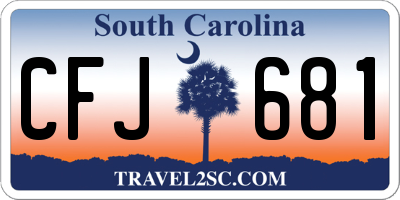 SC license plate CFJ681