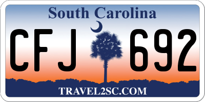 SC license plate CFJ692