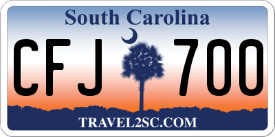 SC license plate CFJ700