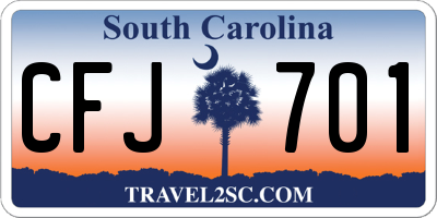 SC license plate CFJ701
