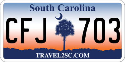SC license plate CFJ703