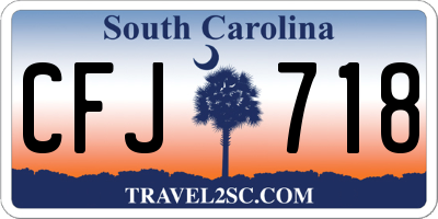 SC license plate CFJ718