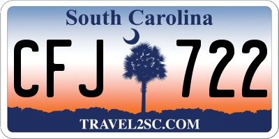 SC license plate CFJ722