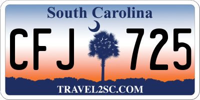SC license plate CFJ725