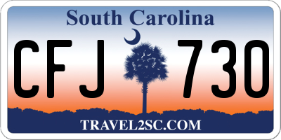 SC license plate CFJ730