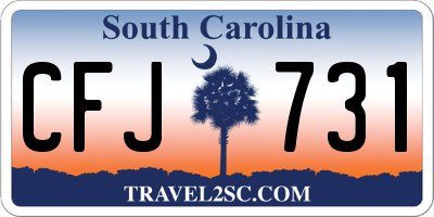 SC license plate CFJ731